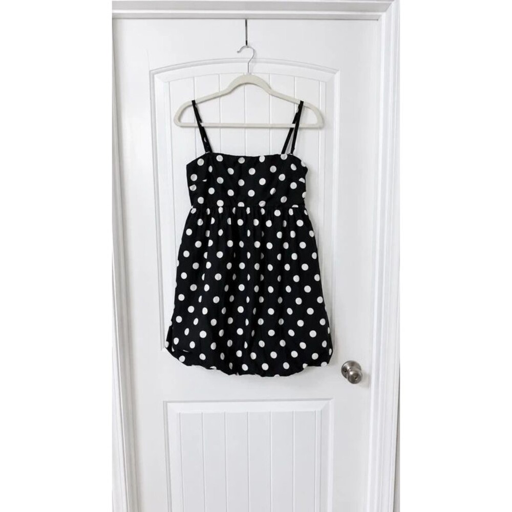 GAP Women’s Polka Dot Bubble Hem Mini Dress Black White Size M